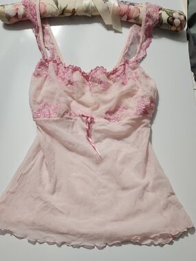 Sheer Pink Lace Camisole